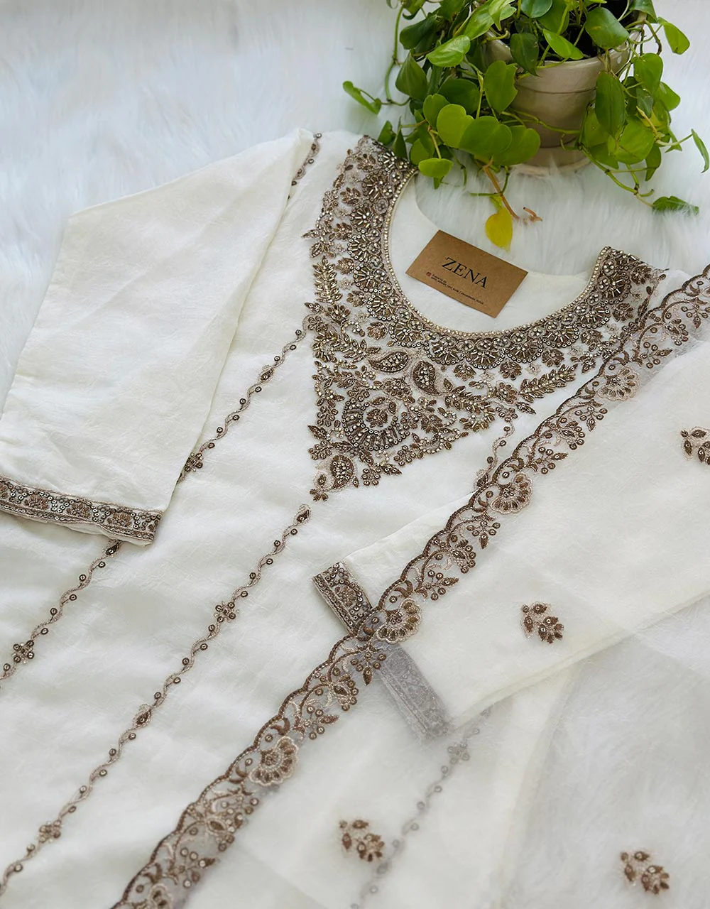 Shimmer Silk Ready-to-Wear Kurti Set with Sharara Bottom ✨ - Image 5