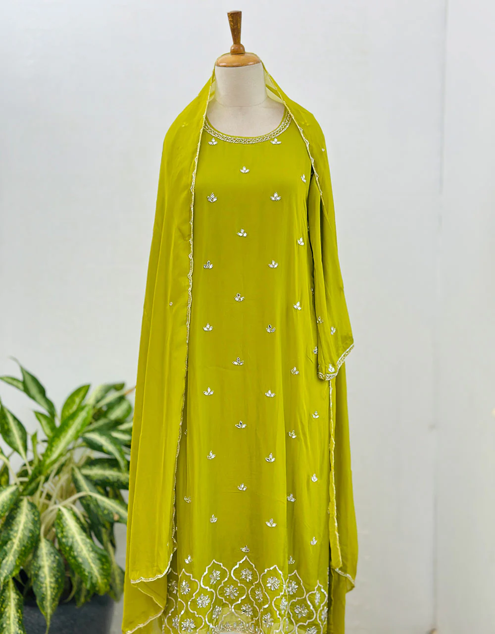 Pure Crepe Handwork Party Wear Suit ๐ - Image 2