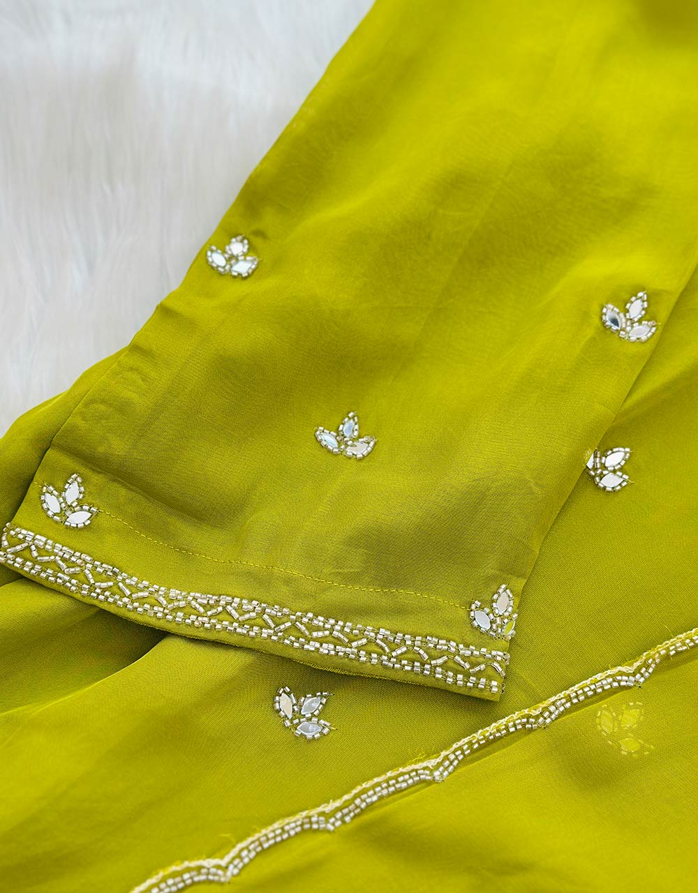 Pure Crepe Handwork Party Wear Suit ๐ - Image 6