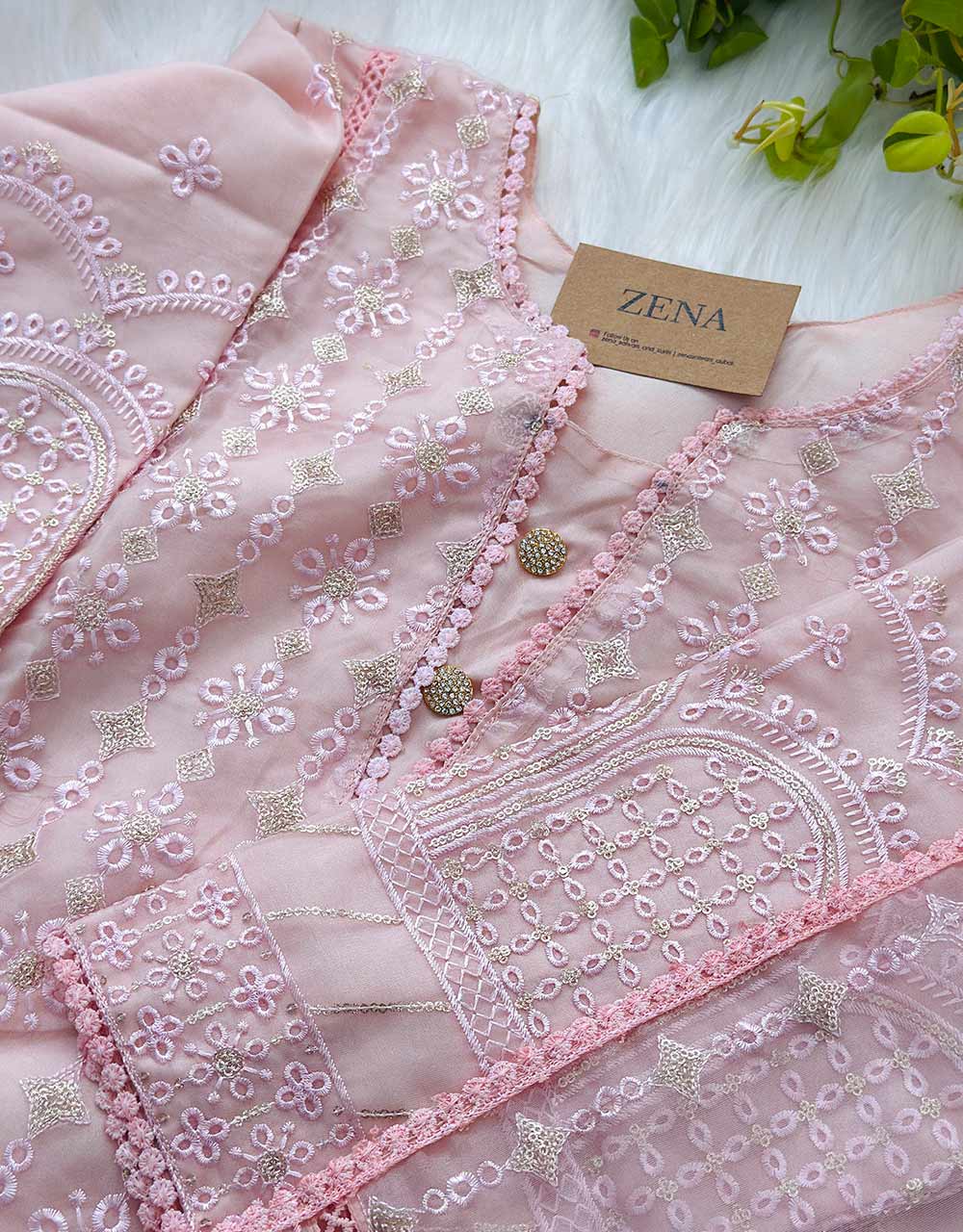 Z362-Ready-to-Wear Organza Kurti Set with Organza Dupatta - Sheer Elegance πΈ - Image 11