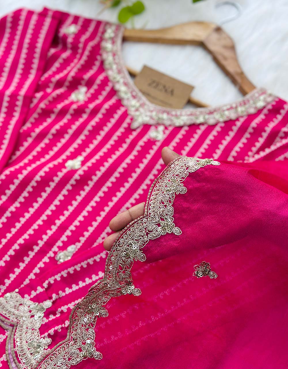Ready-to-Wear Viscose Organza Kurti Sharara Set – Effortless Grace 🌸 - Image 5