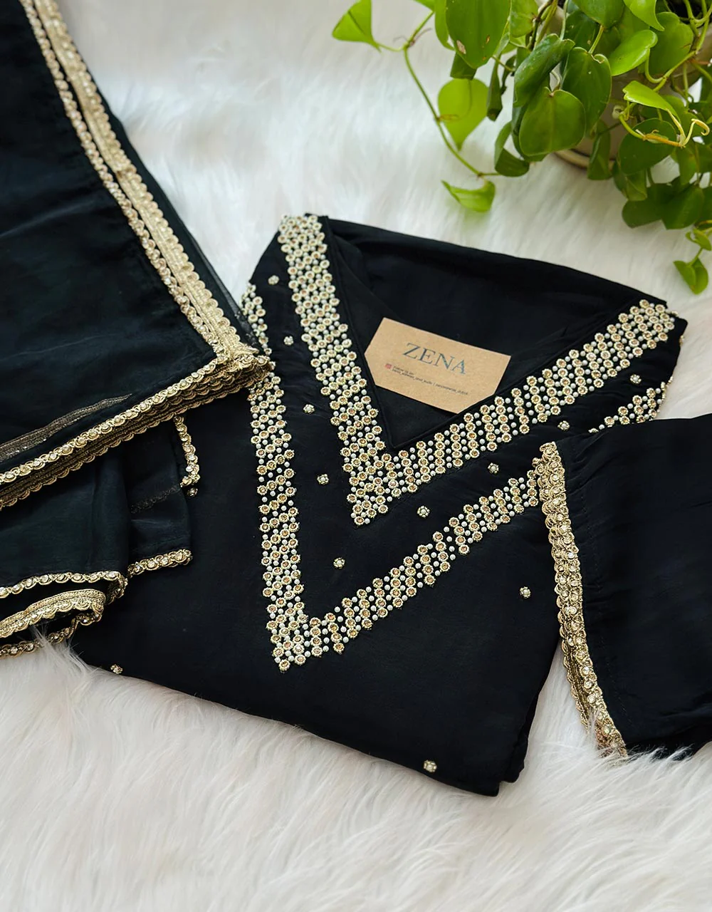 Pure Crepe Silk Handwork Party Wear Suit - Luxe Elegance 🌟 - Image 5