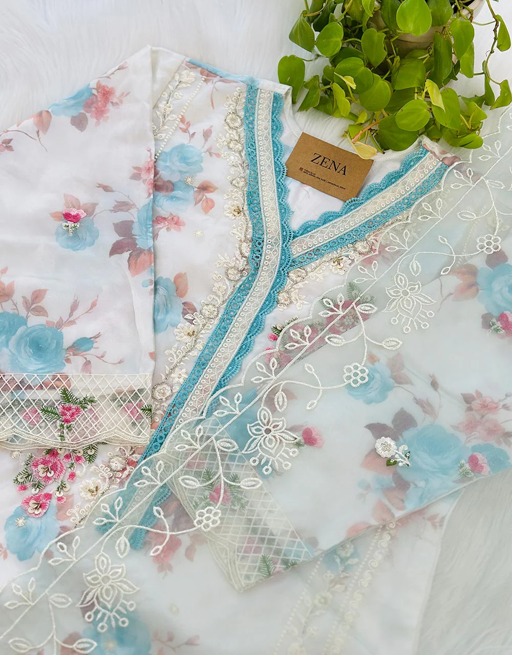 Elegant Ready-to-Wear Organza Kurti Set ๐ - Image 3