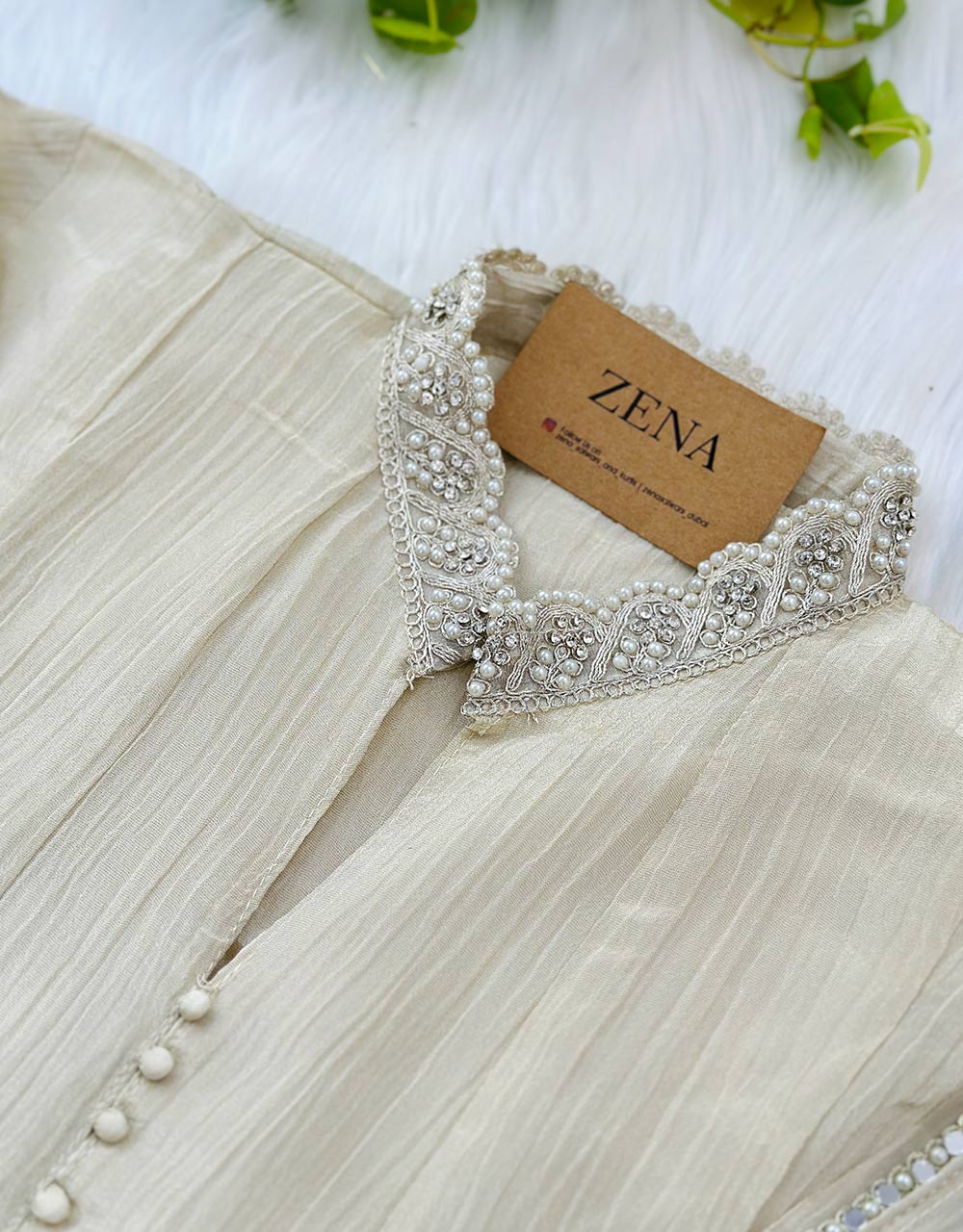 Crushed Tissue Silk Ready-to-Wear Kurti Set - Effortless Elegance 🌟 - Image 3