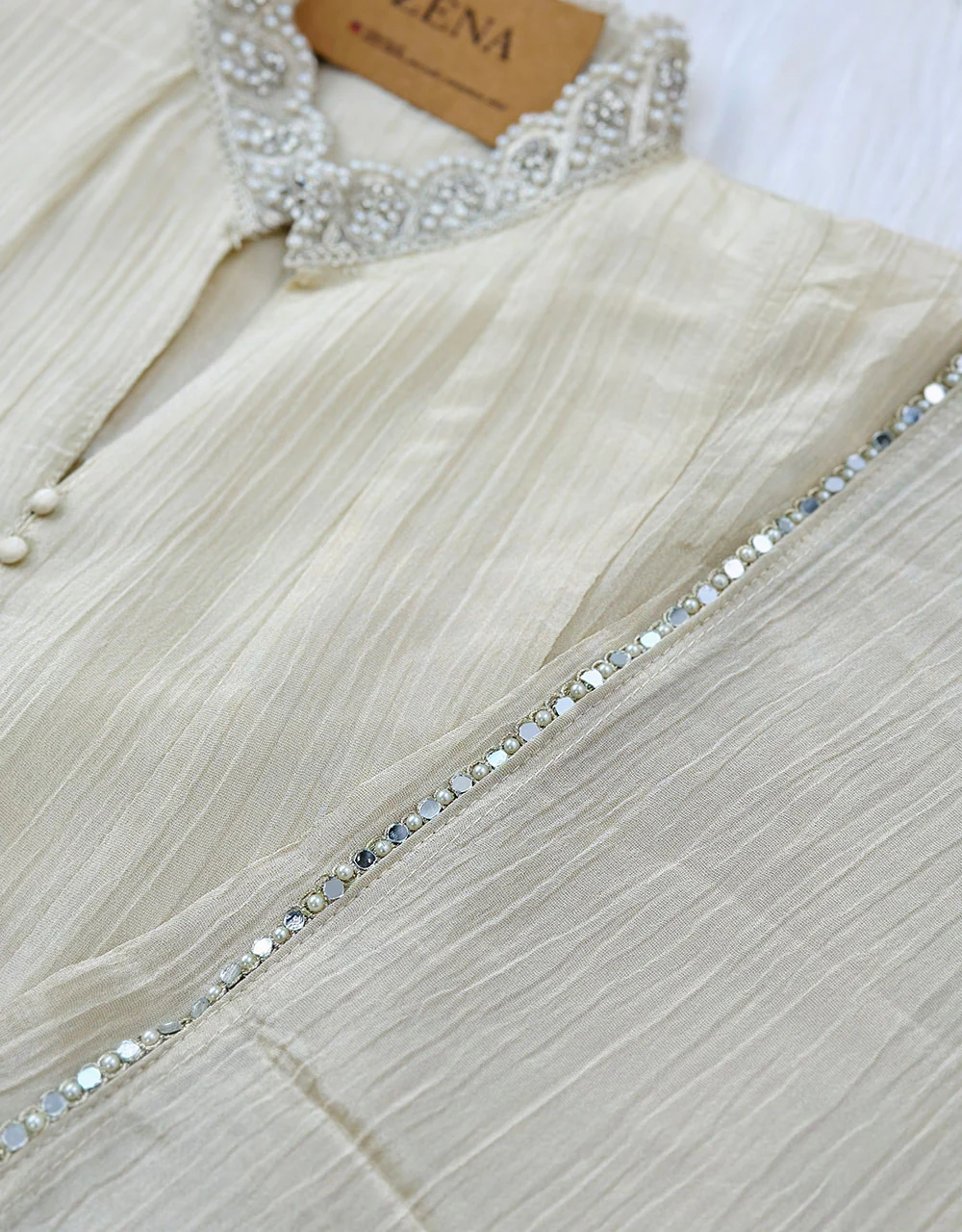 Crushed Tissue Silk Ready-to-Wear Kurti Set - Effortless Elegance 🌟 - Image 5
