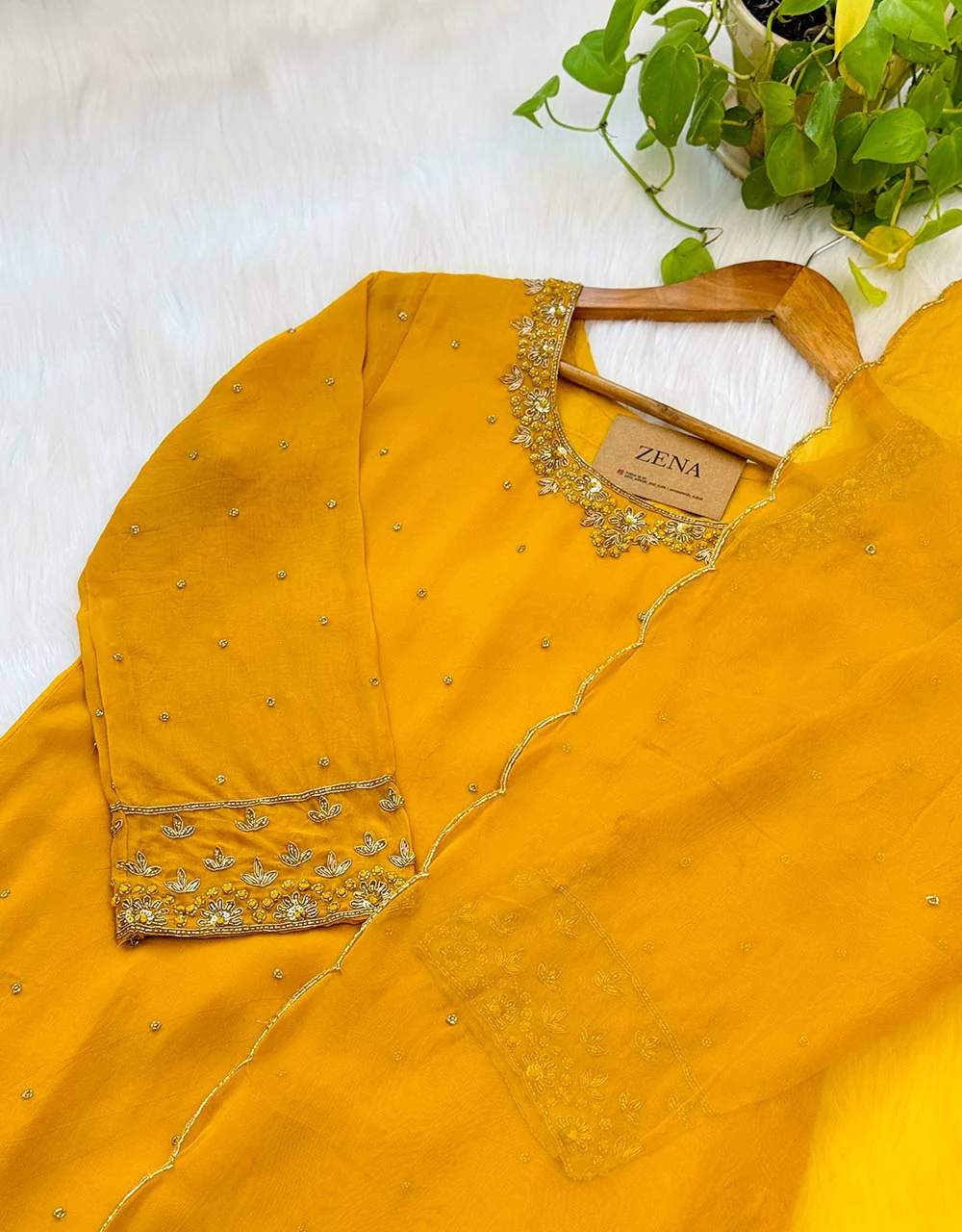Ready-to-Wear Hand Work Kurti Set - Effortless Elegance ๐