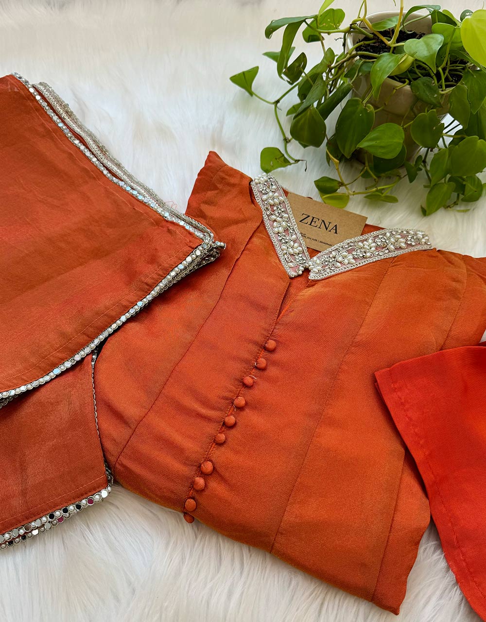 Ready-to-Wear Tissue Silk Kurti Set โจ - Image 3