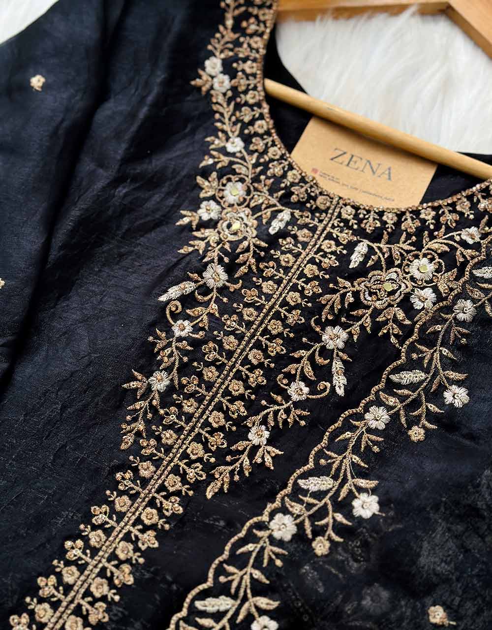 Ready-to-Wear Shimmer Silk Kurti Plazo Set โจ - Image 3