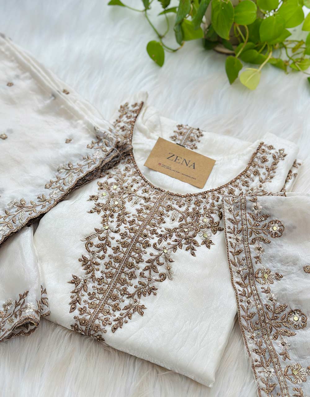 Ready-to-Wear Shimmer Silk Kurti Plazo Set โจ - Image 7