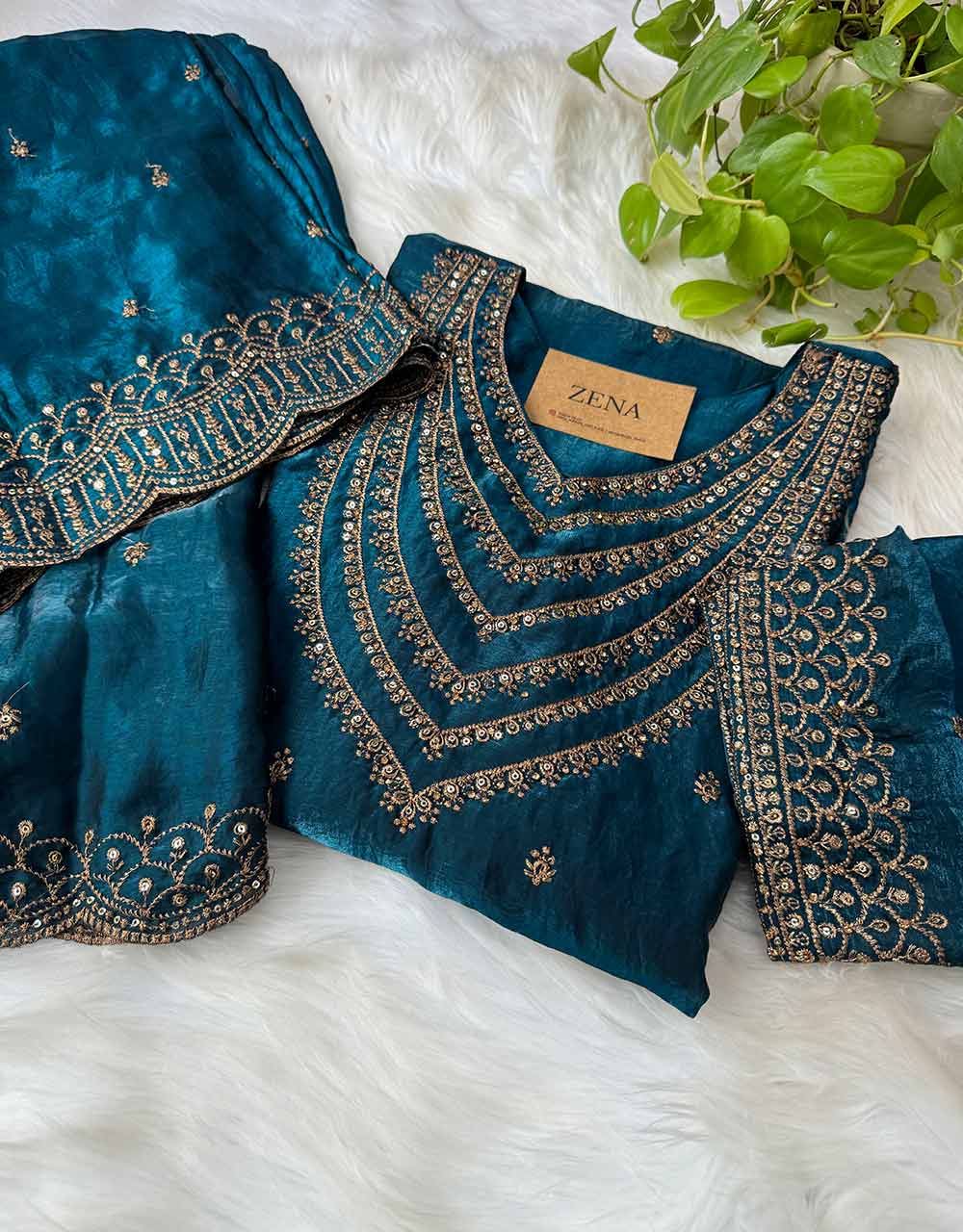 Ready-to-Wear Party Wear Suit sharara - Fendi Silk Elegance  ✨ - Image 3