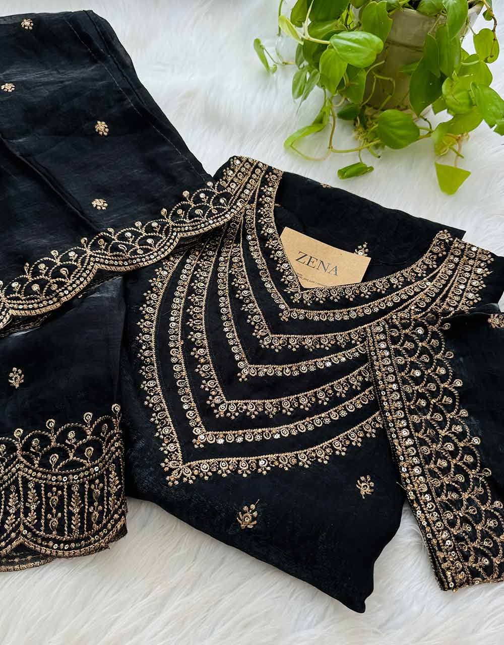 Ready-to-Wear Party Wear Suit sharara - Fendi Silk Elegance  ✨ - Image 5