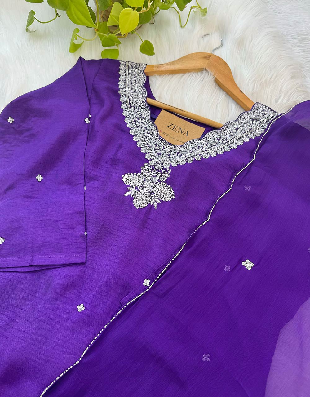 Dola Silk Ready-to-Wear Handwork Kurti Set โ Timeless Elegance & Grace โจ - Image 3
