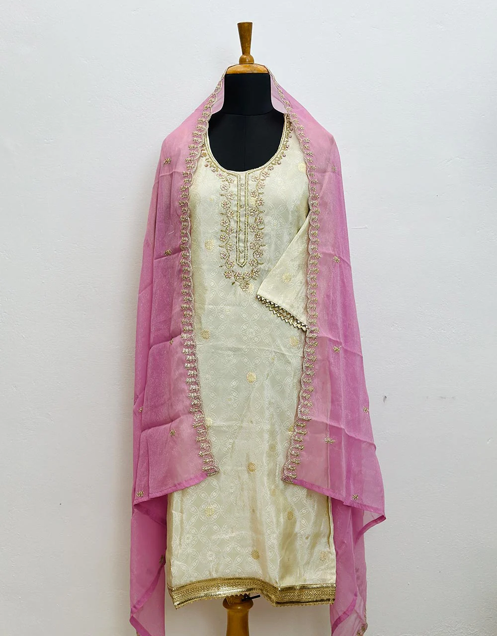 Elegant Ready-to-Wear Tissue Silk Kurti Set with Shimmer Dupatta & Hand Work ๐ - Image 8