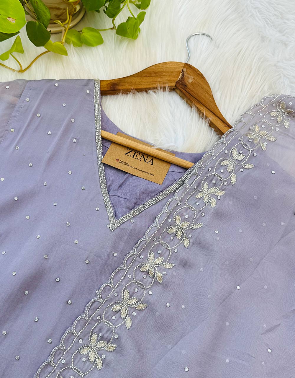 Pure Organza Handwork Party Wear Suit⨠- Image 4