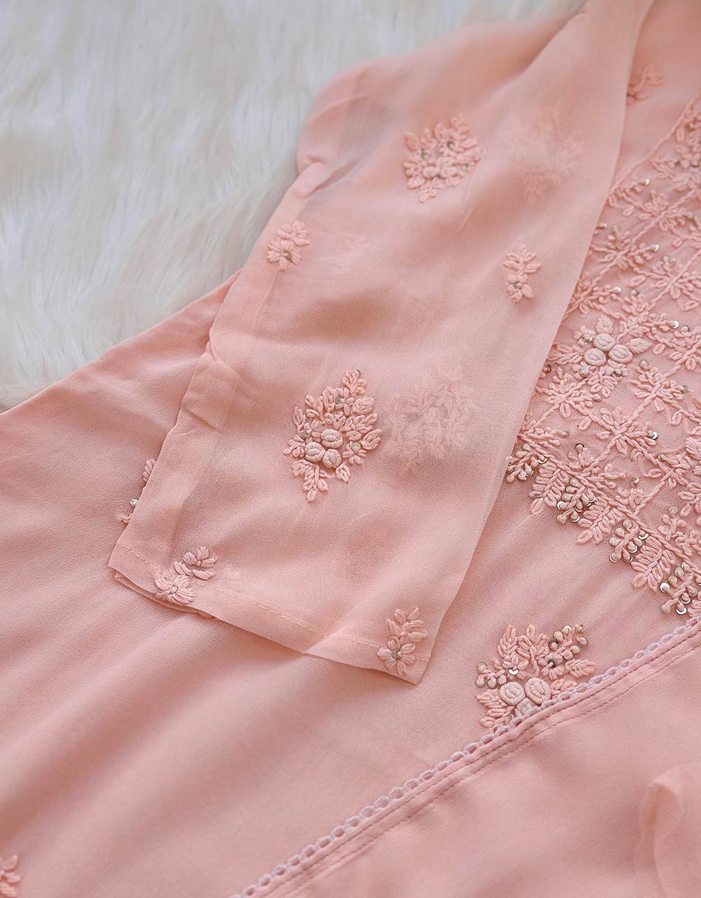 Ready-to-Wear Chinnon Chikankari Kurti Set ๐ - Image 4
