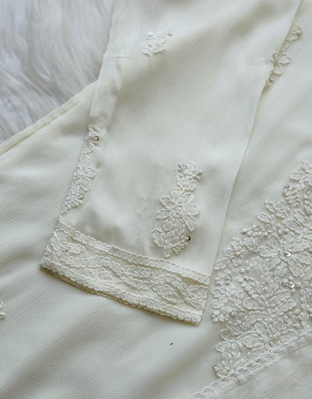Ready-to-Wear Chinnon Chikankari Kurti Set π - Image 5