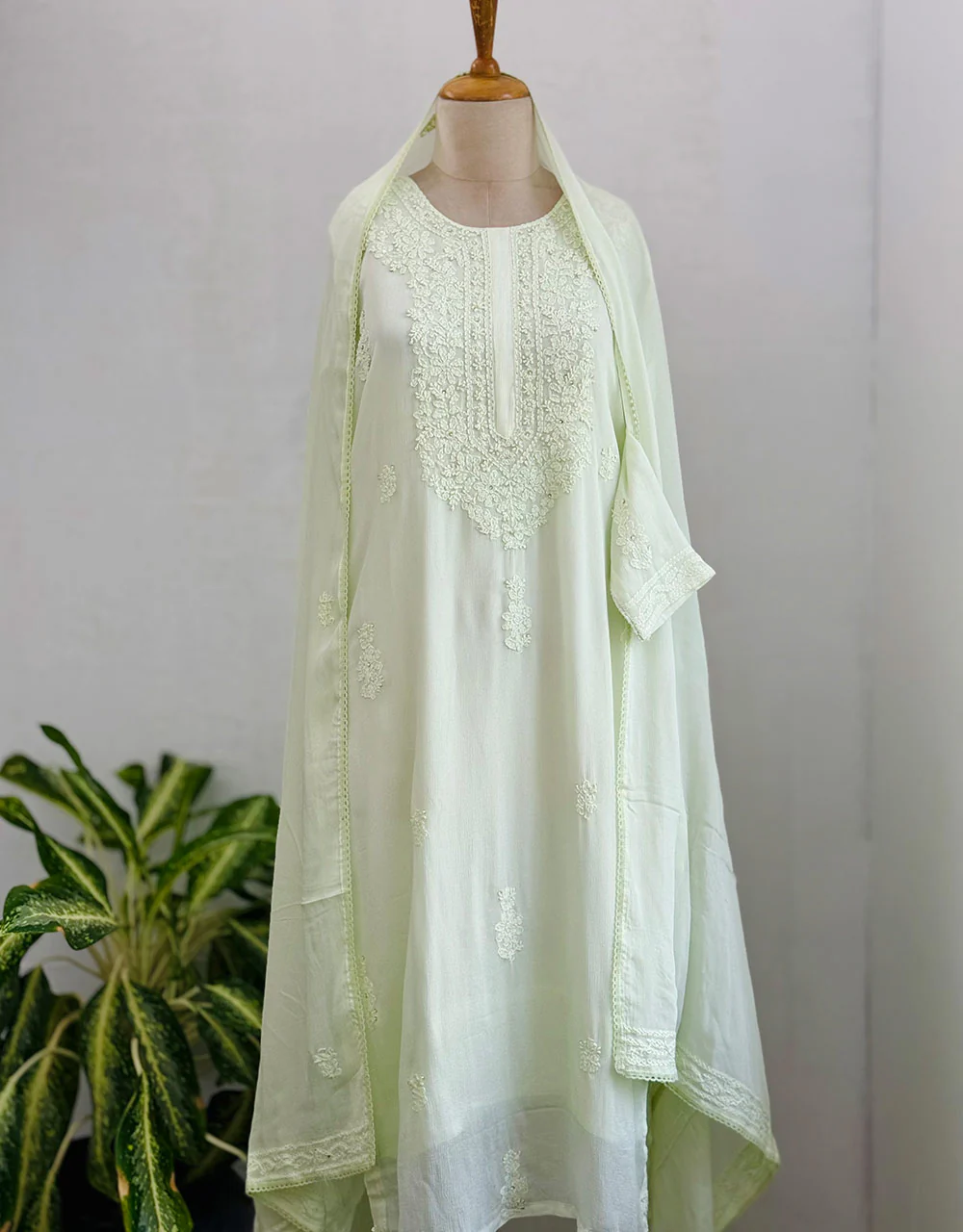 Ready-to-Wear Chinnon Chikankari Kurti Set π - Image 6