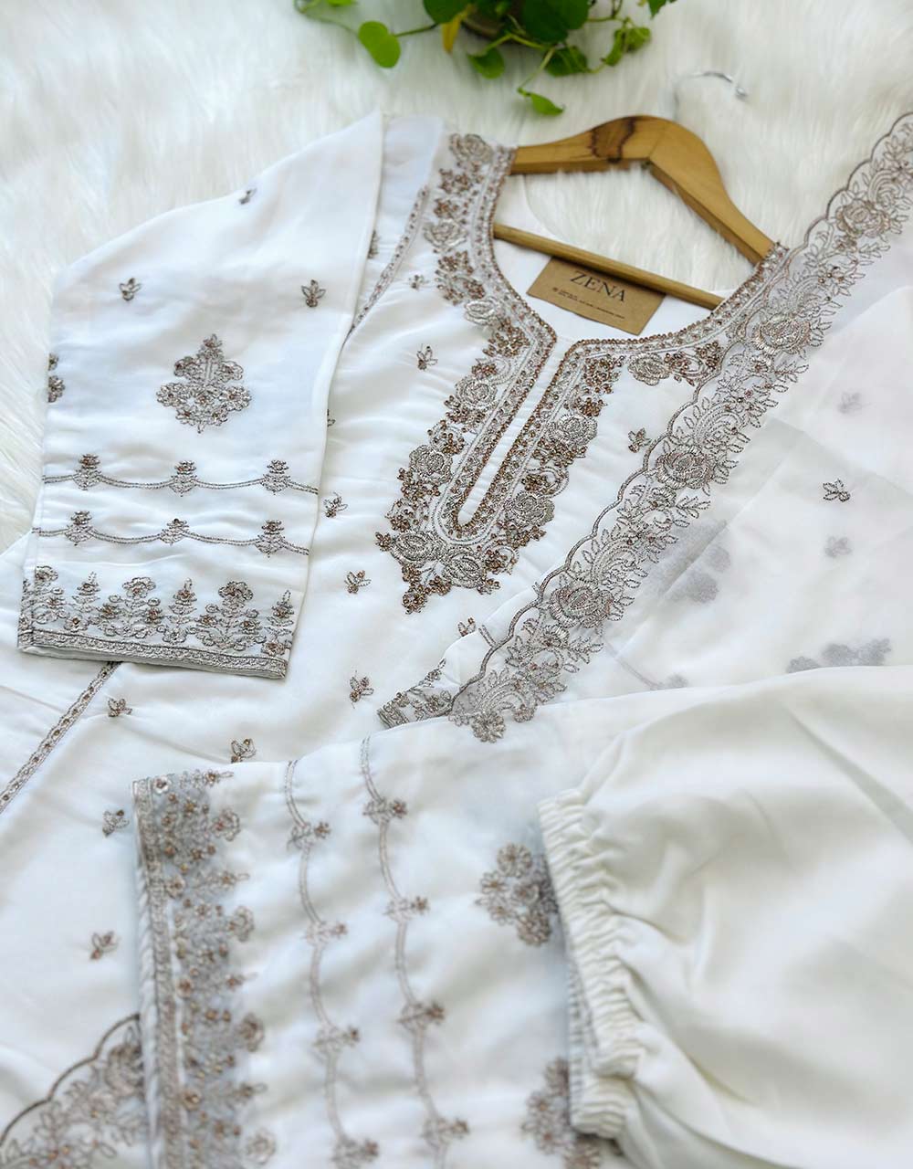 Shimmer Silk Ready-to-Wear Hand Work Kurti Set β Luxe Elegance & Timeless Charm β¨ - Image 3