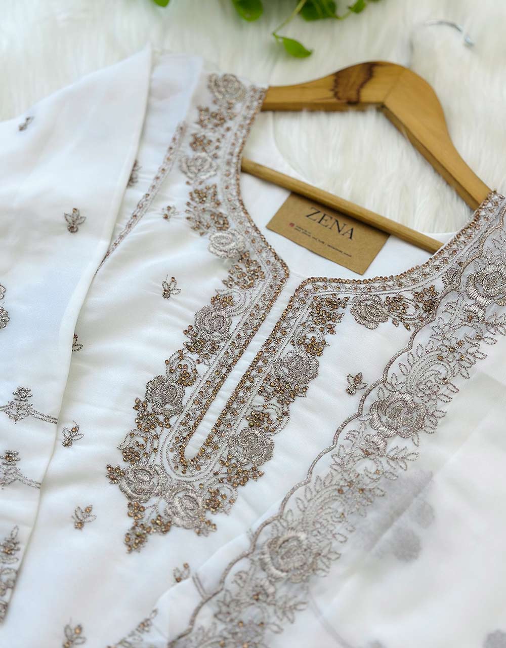 Shimmer Silk Ready-to-Wear Hand Work Kurti Set β Luxe Elegance & Timeless Charm β¨ - Image 4