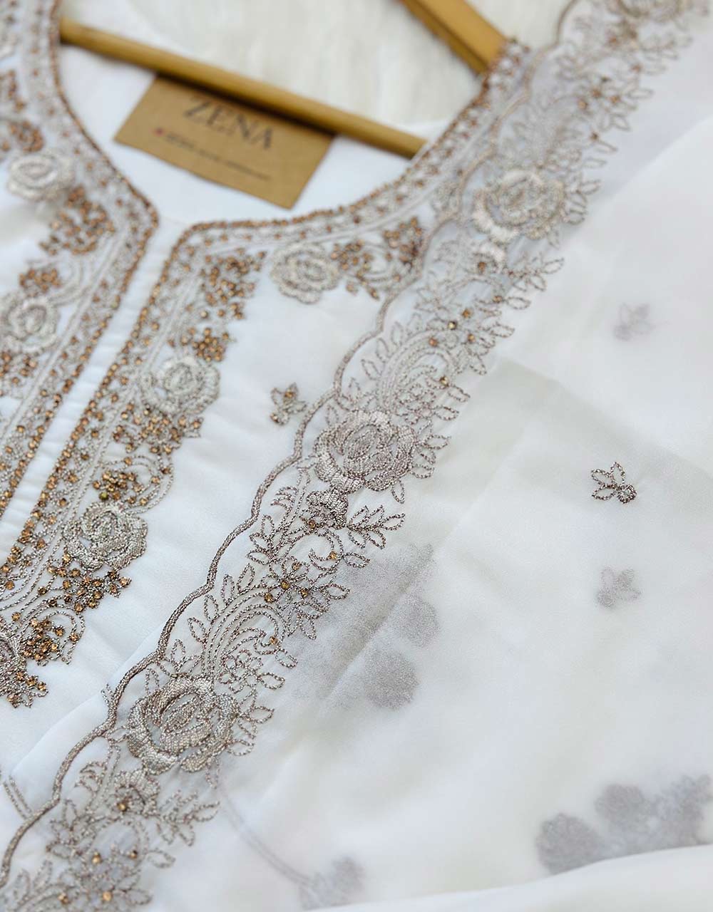Shimmer Silk Ready-to-Wear Hand Work Kurti Set β Luxe Elegance & Timeless Charm β¨ - Image 7