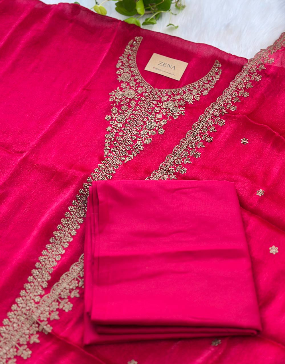 Unstitched Shimmer Party Wear Kurti Set โจ