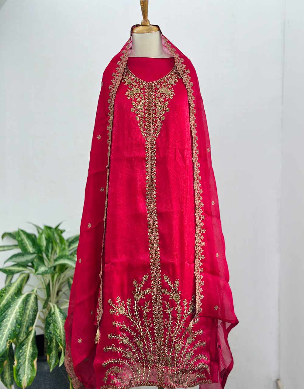 Unstitched Shimmer Party Wear Kurti Set โจ - Image 4