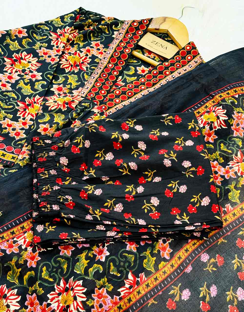 Graceful & Timeless – READY TO WEAR COTTON ANARKALI KURTI SET ✨Z914 - Image 9
