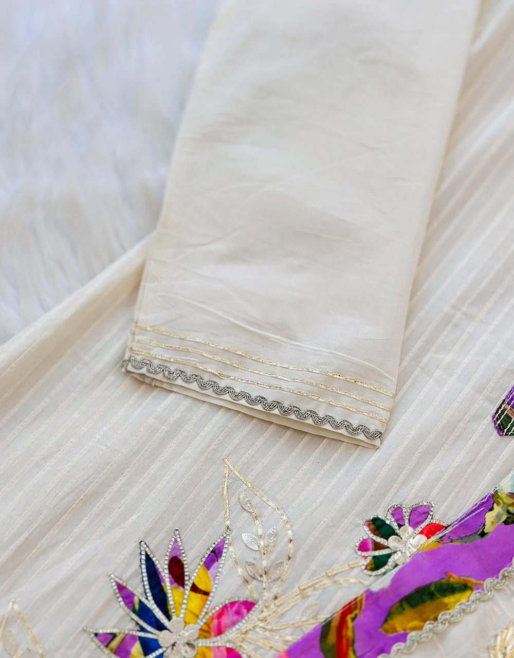 Timeless Elegance – READY TO WEAR COTTON HAND WORK KURTI SET ✨ - Image 8