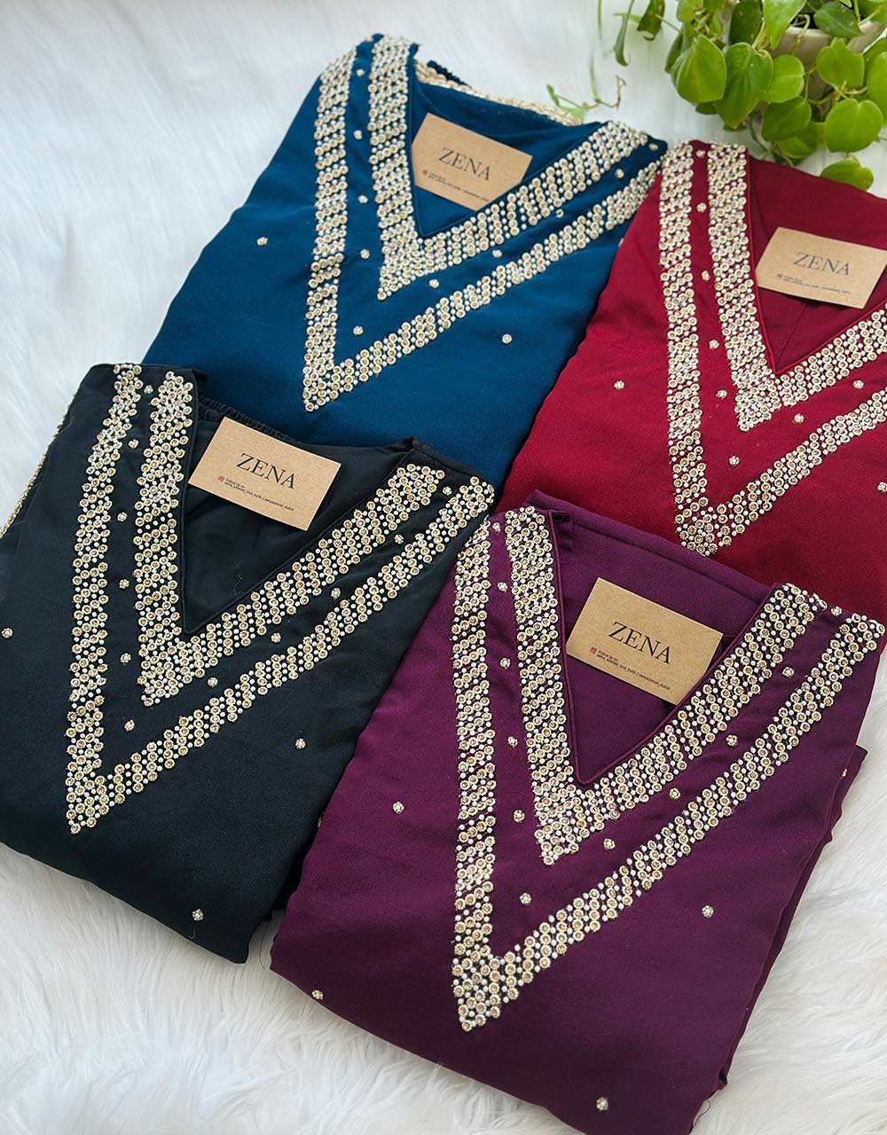 Ready-to-Wear Partywear Suit – Crepe Elegance with Handwork ✨ - Image 14