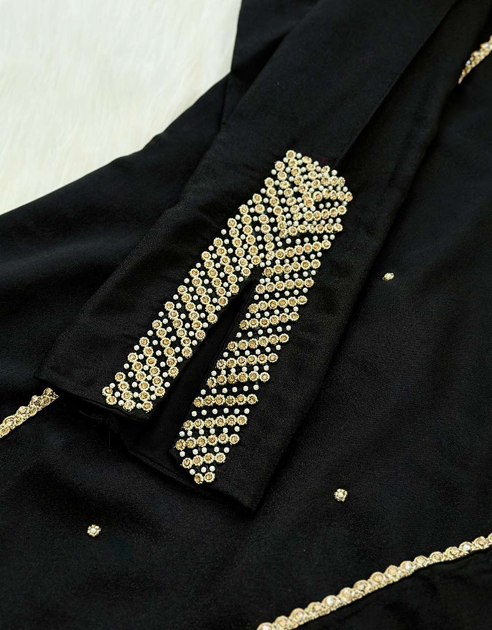 Ready-to-Wear Partywear Suit – Crepe Elegance with Handwork ✨ - Image 4