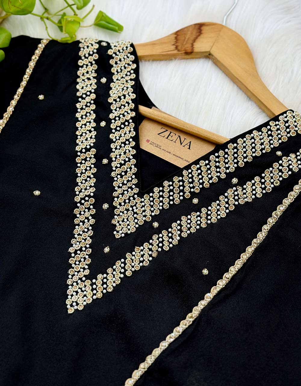 Ready-to-Wear Partywear Suit – Crepe Elegance with Handwork ✨ - Image 5