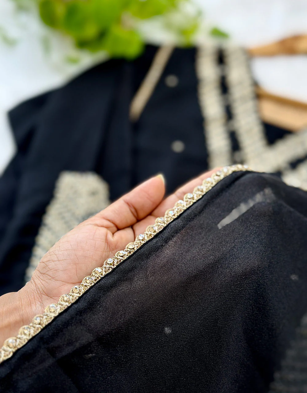 Ready-to-Wear Partywear Suit – Crepe Elegance with Handwork ✨ - Image 7