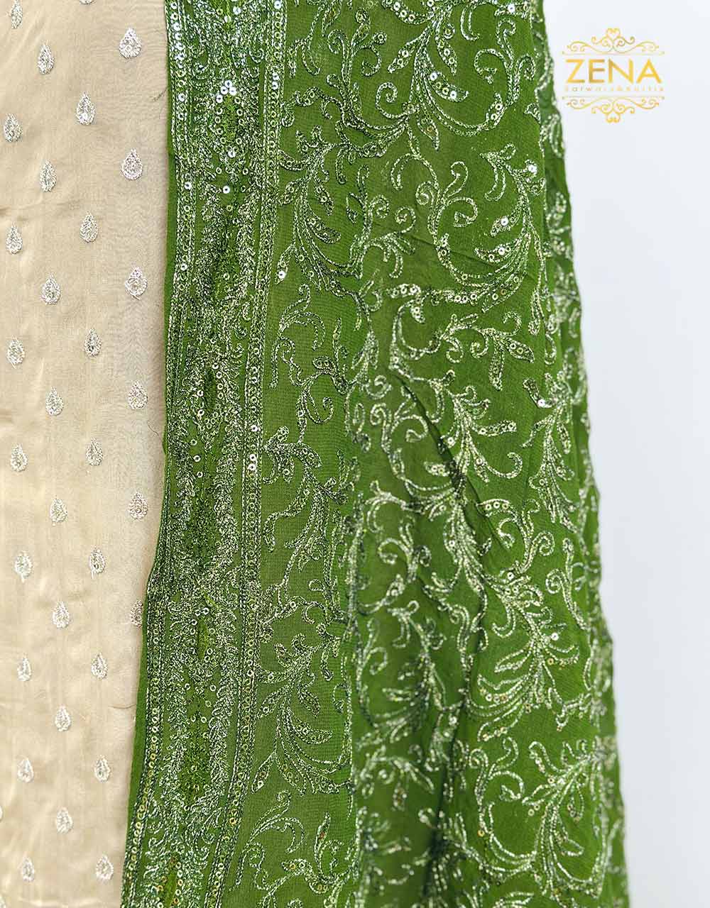 Pure Organza Unstitched Party Wear Suit - Heavy Embroidered Chiffon Dupatta ๐ - Image 7