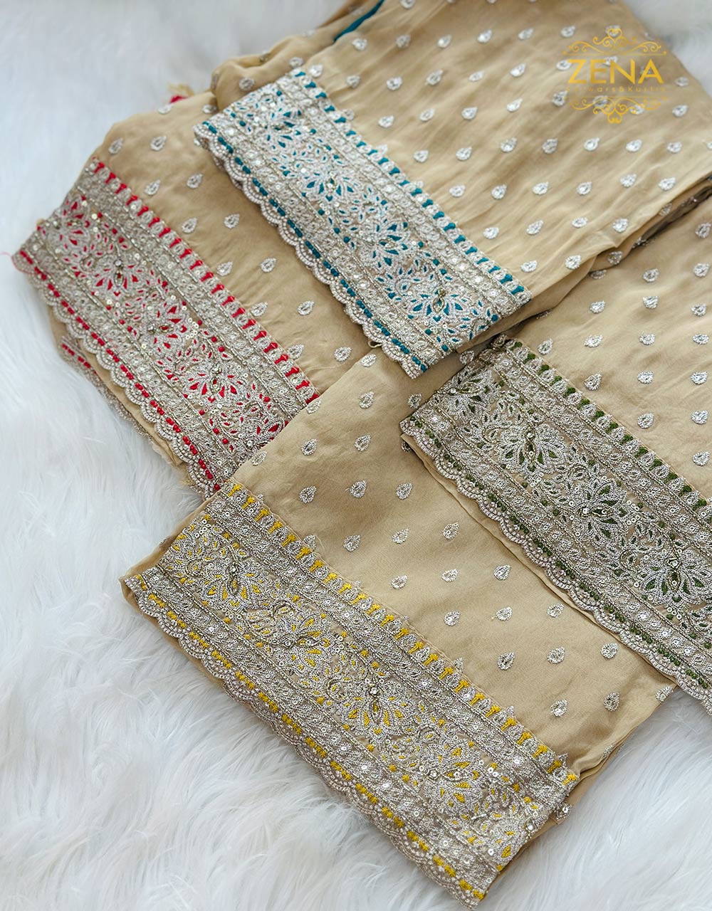 Pure Organza Unstitched Party Wear Suit - Heavy Embroidered Chiffon Dupatta ๐ - Image 8