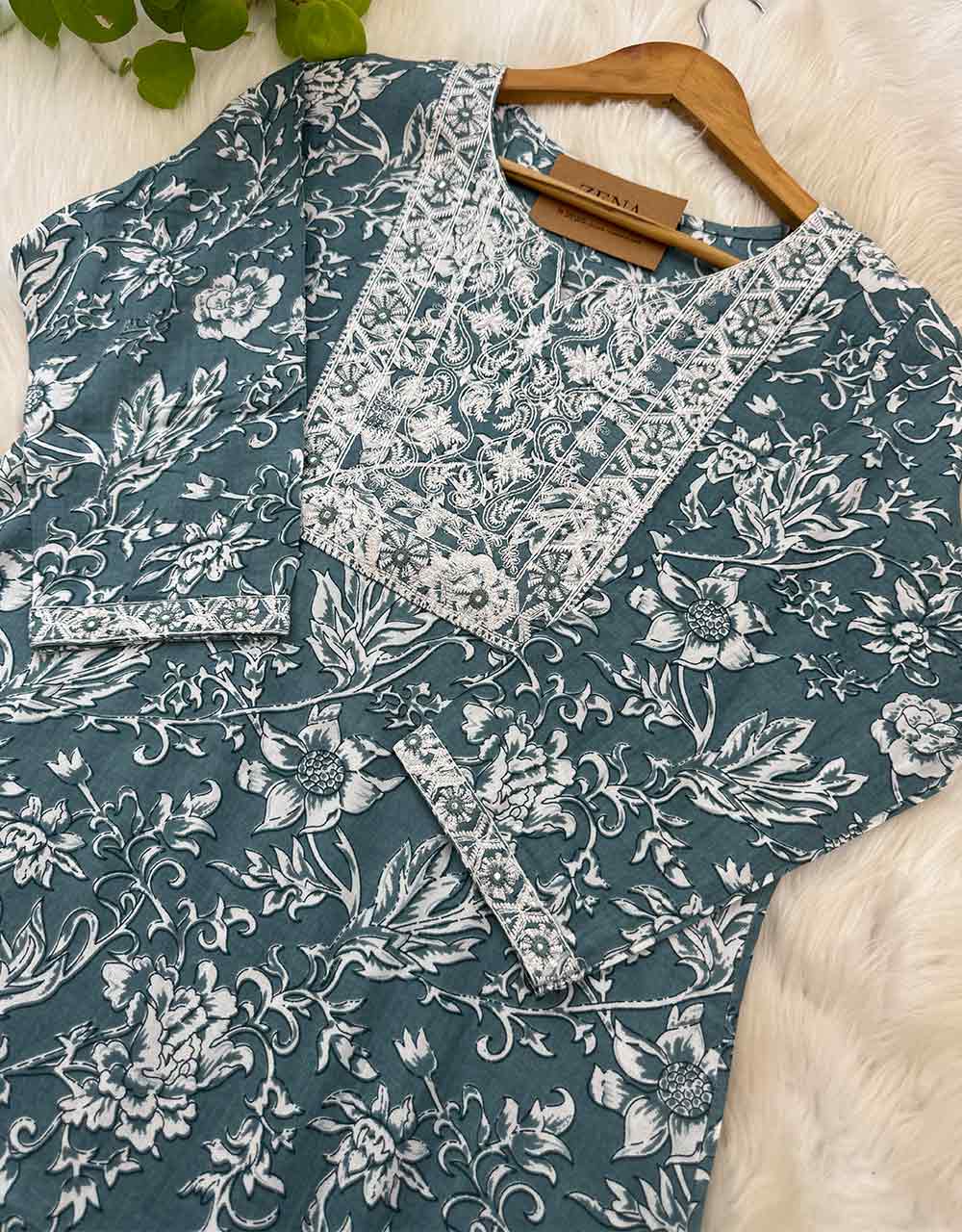 Noor-e-Nazakat β Ready to Wear Pure Cotton Kurti Set πΏ