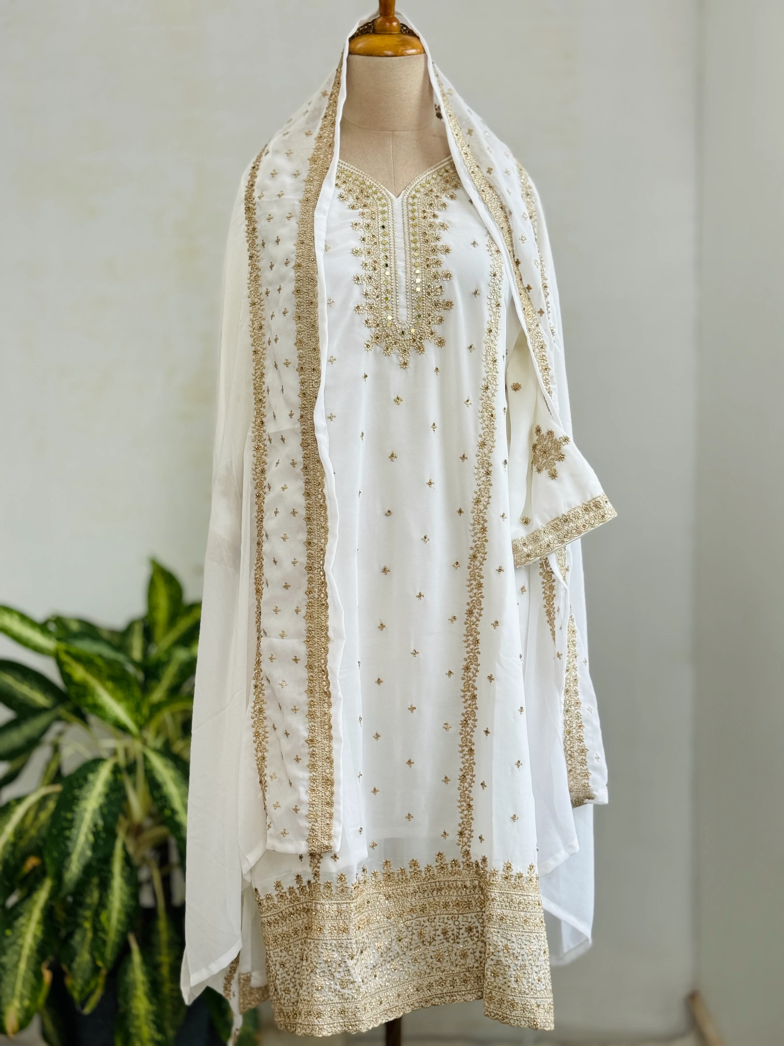 Georgette Partywear Suit with Mirror Work โ Sparkle with Subtle Elegance - Image 2