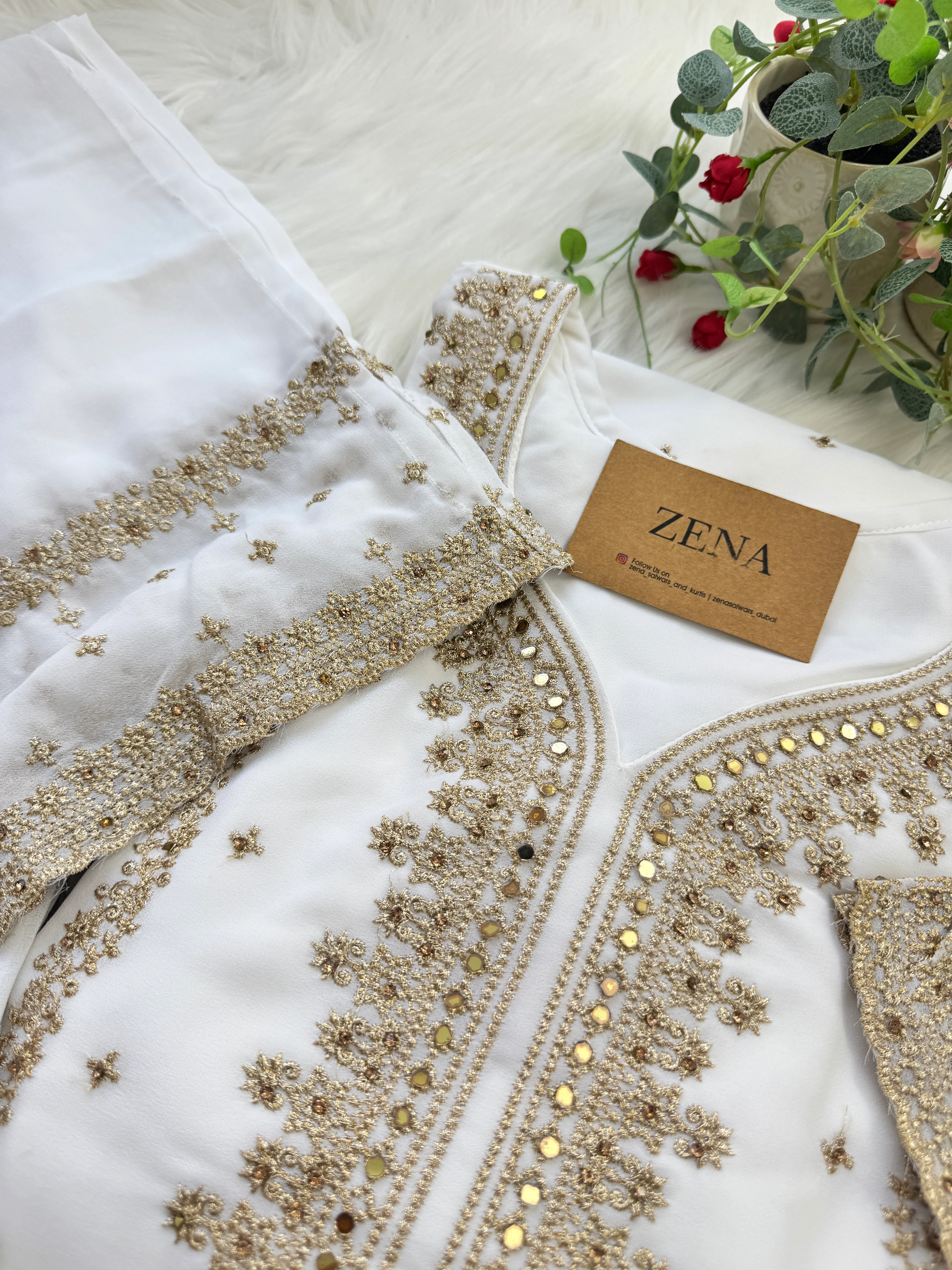 Georgette Partywear Suit with Mirror Work โ Sparkle with Subtle Elegance - Image 3