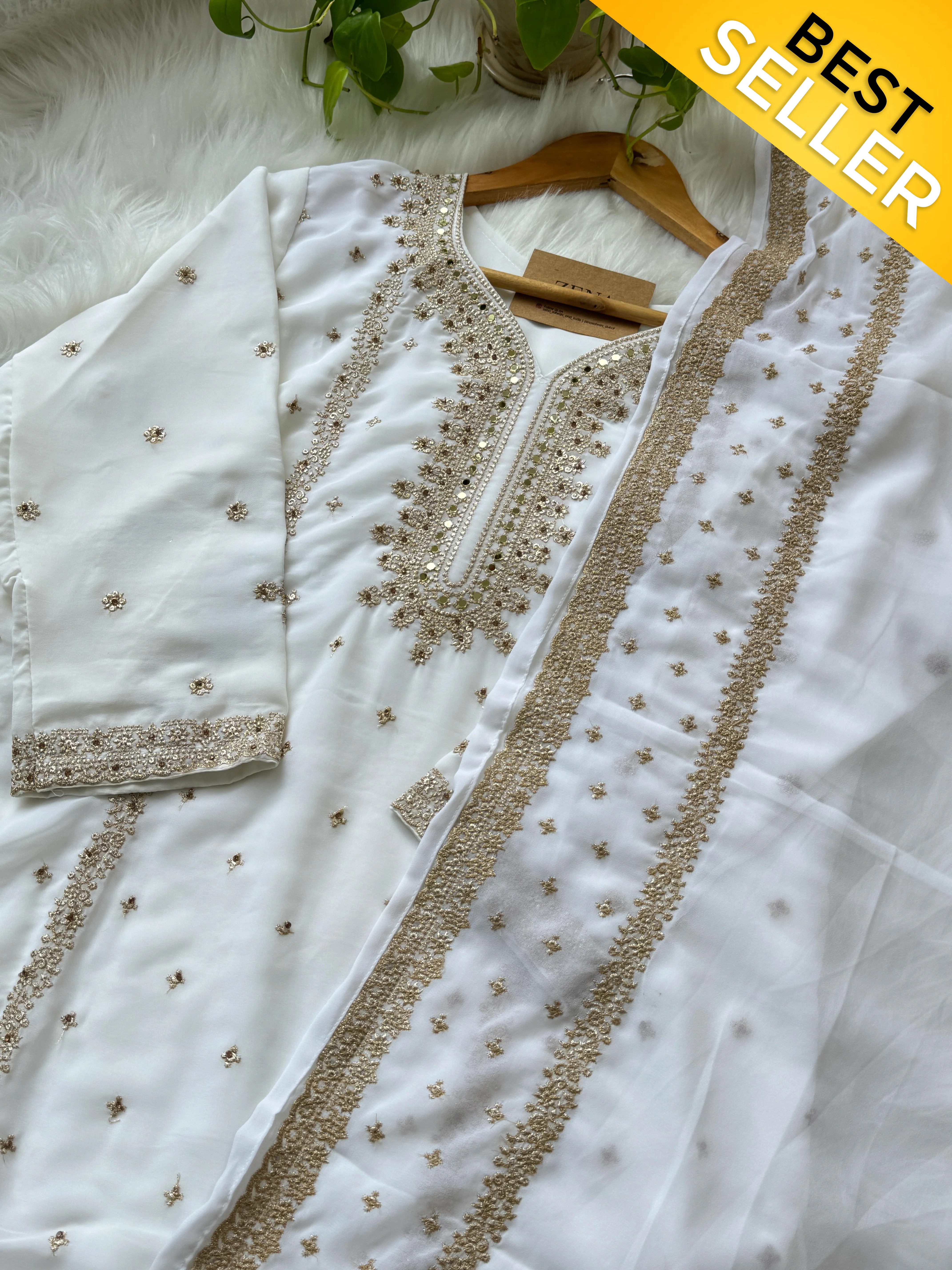 Georgette Partywear Suit with Mirror Work โ Sparkle with Subtle Elegance - Image 4