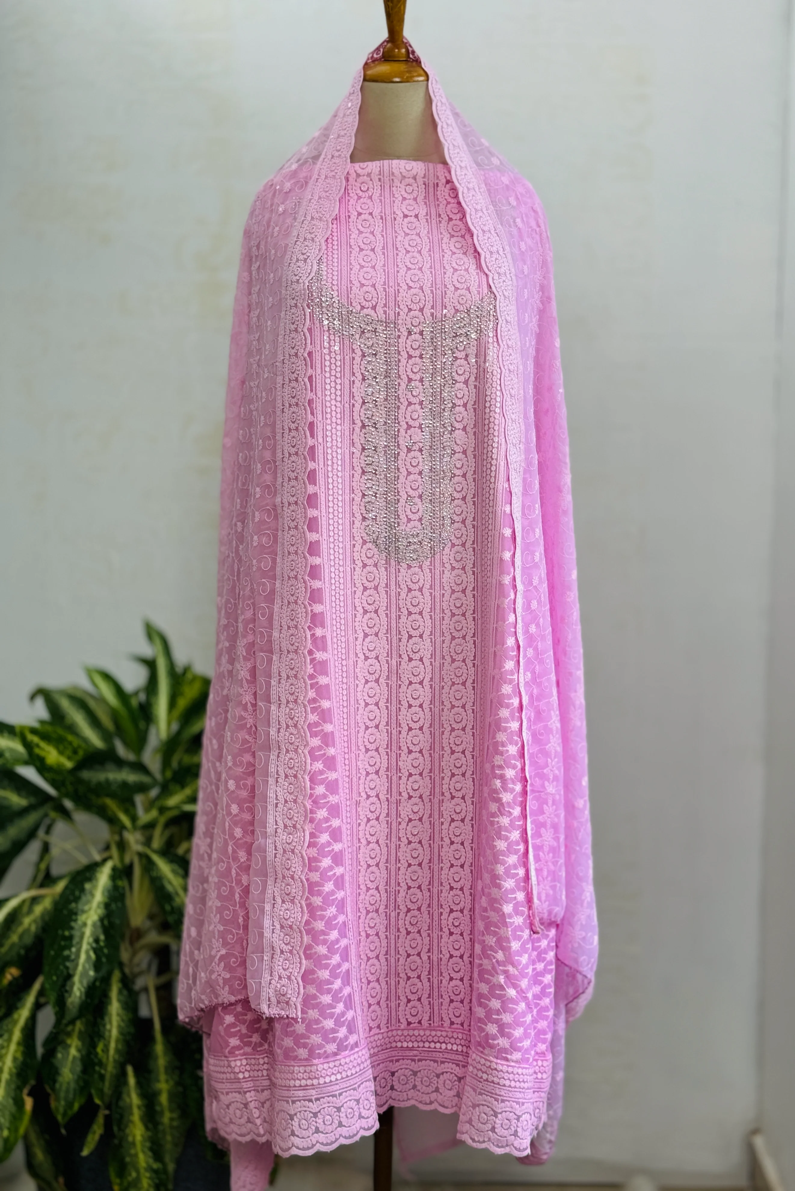 Georgette Unstitched Chikankari Suit β Classic Elegance, Your Style - Image 3