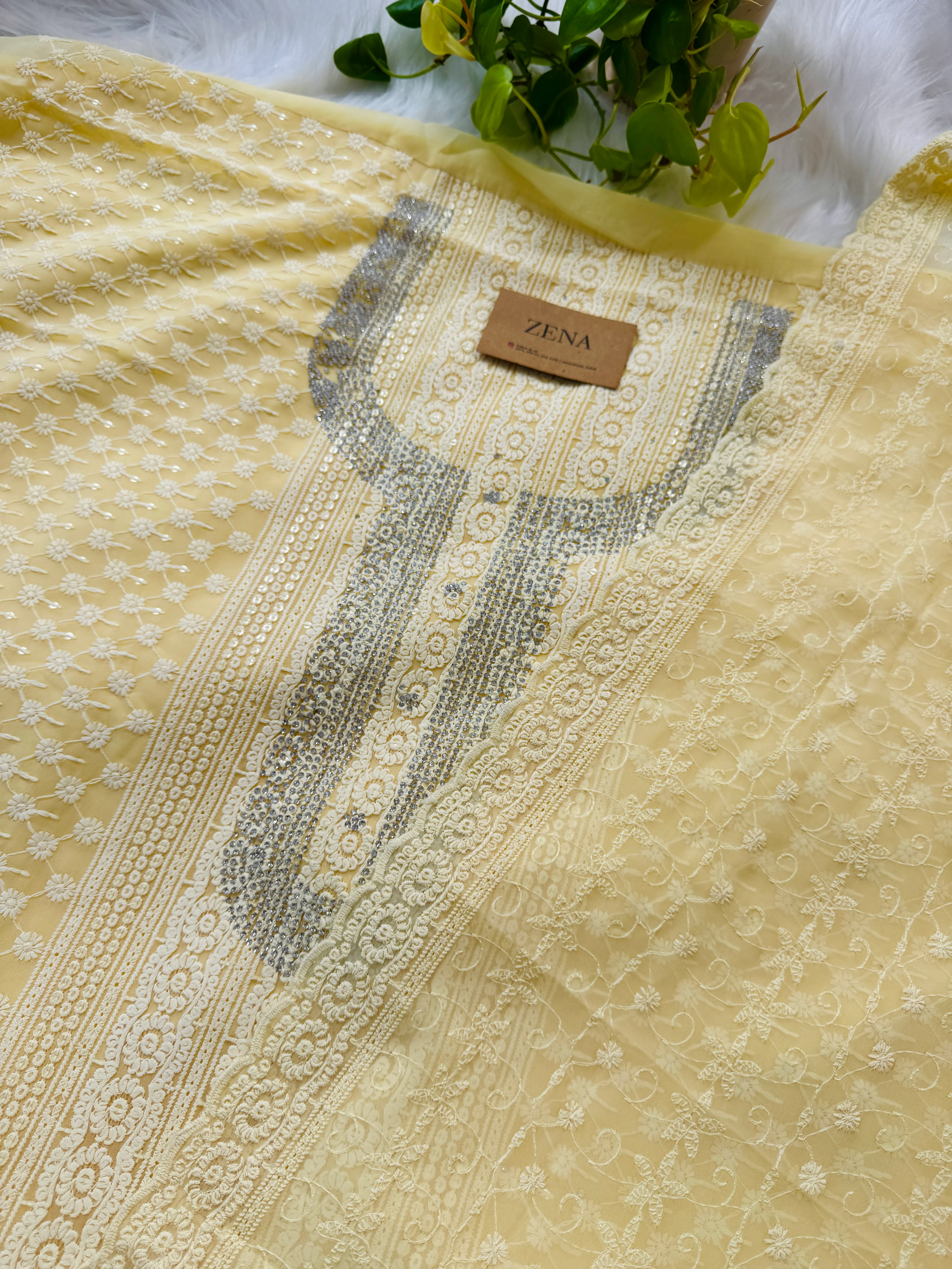 Georgette Unstitched Chikankari Suit β Classic Elegance, Your Style - Image 3