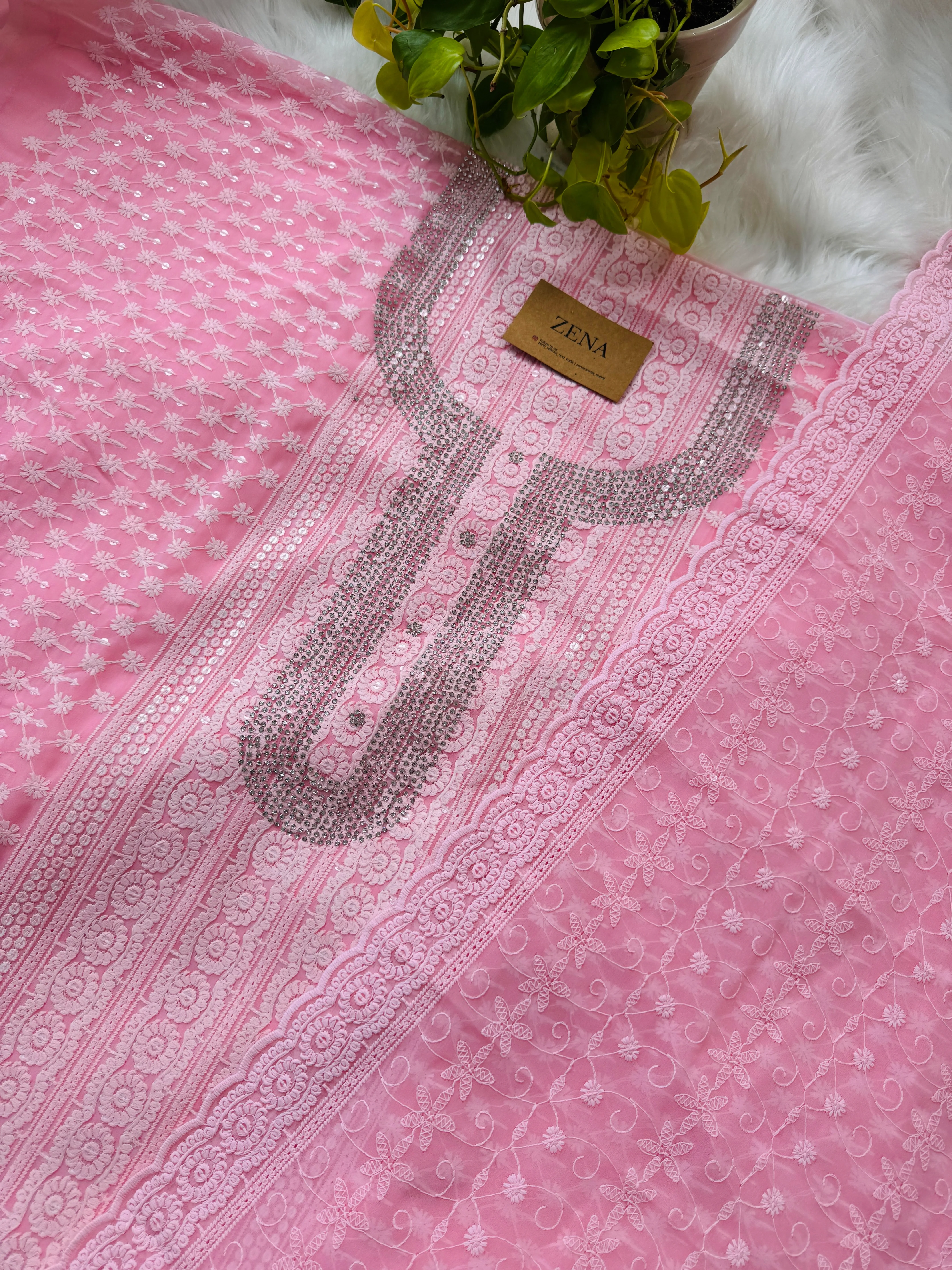 Georgette Unstitched Chikankari Suit β Classic Elegance, Your Style - Image 3