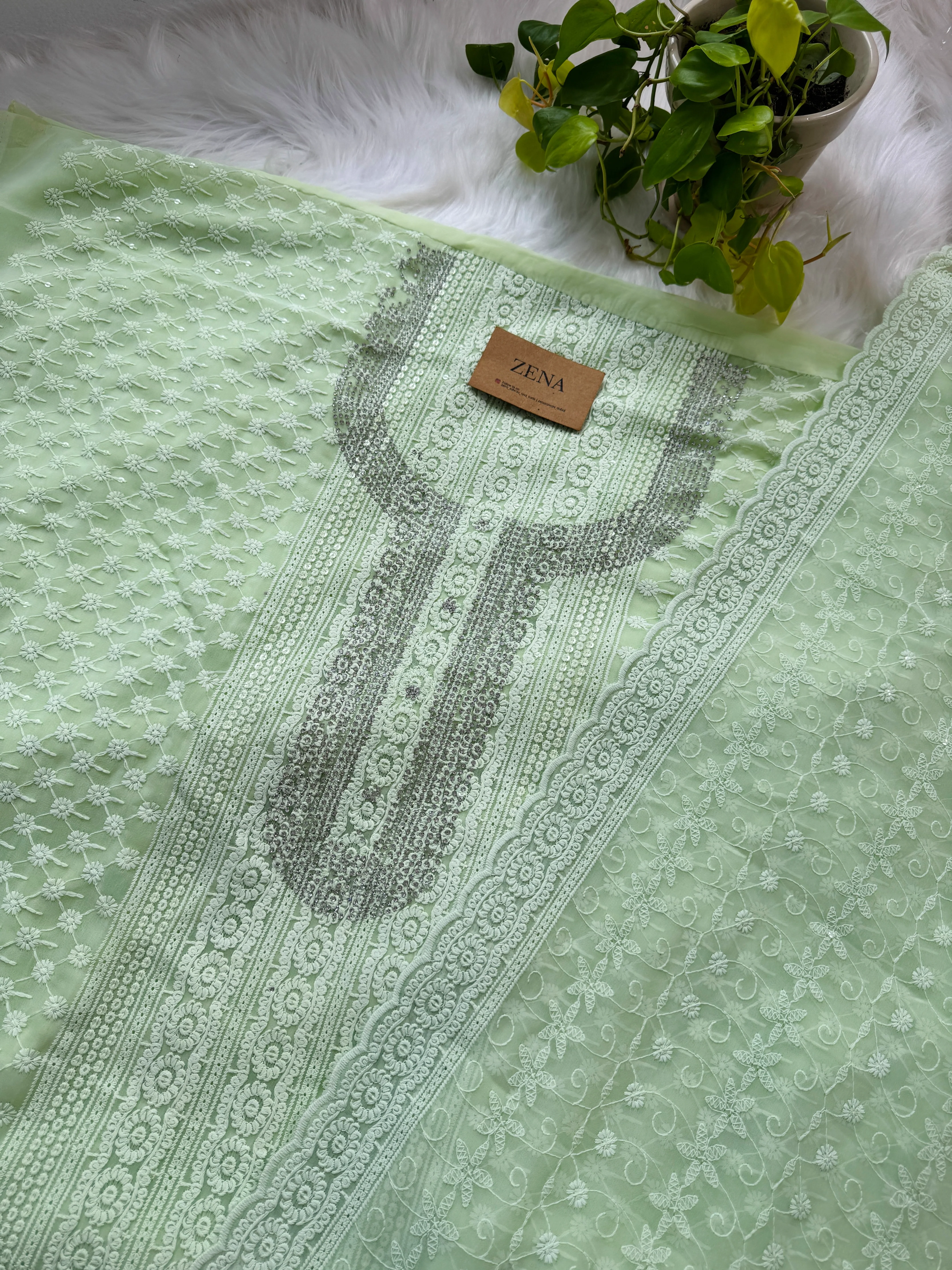 Georgette Unstitched Chikankari Suit β Classic Elegance, Your Style - Image 3
