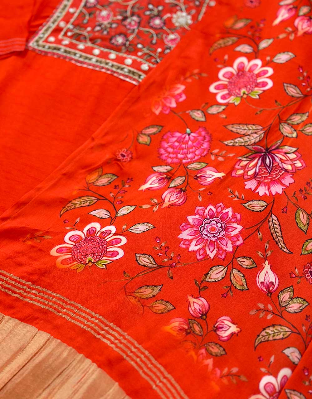 Premium Dola Silk Hand Work Kurti Set with Tabby Silk – Timeless Elegance & Grace ✨ - Image 4