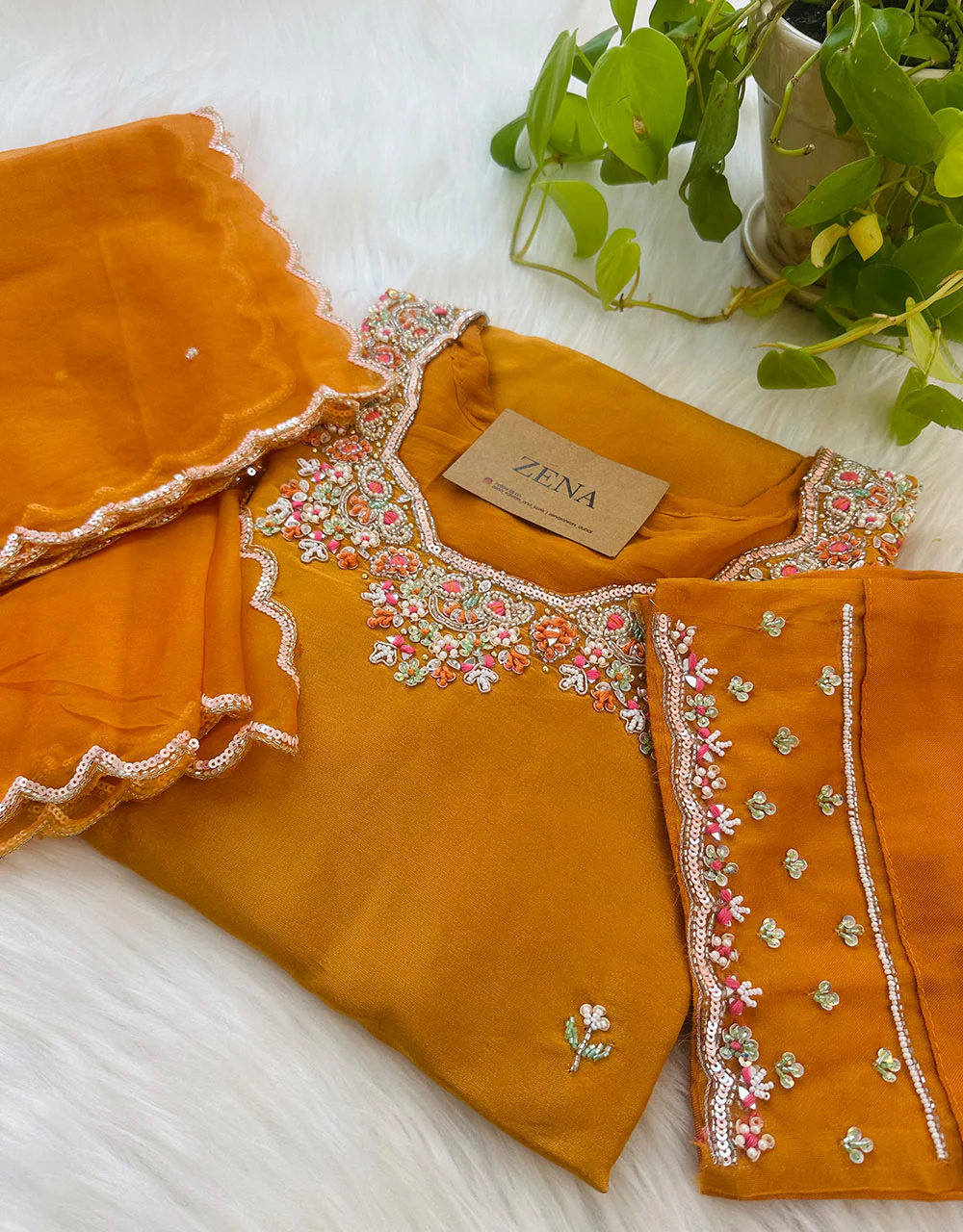 Tissue Silk Ready to Wear Kurti Set with Organza Dupatta β Timeless Grace & Luxury β¨