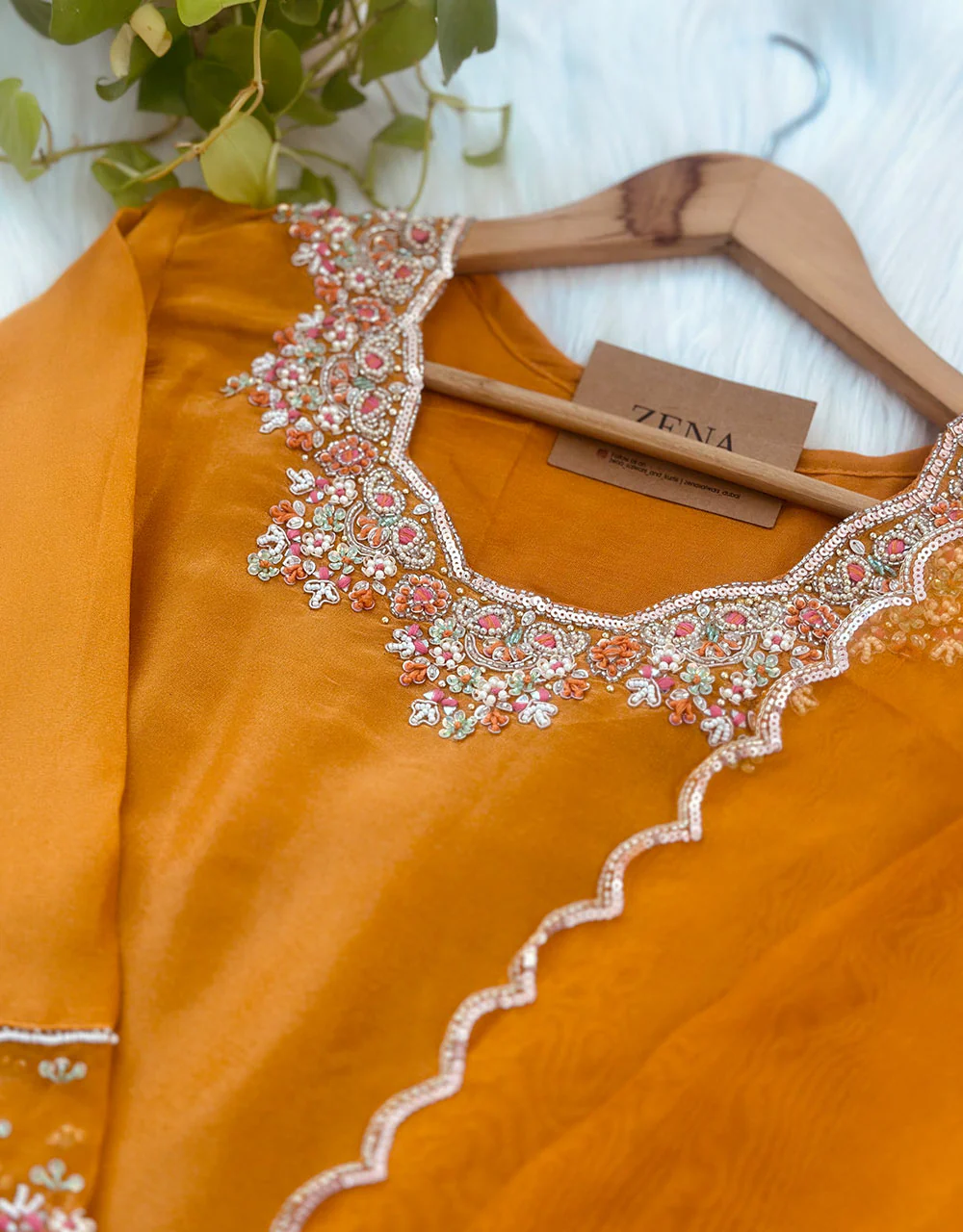 Tissue Silk Ready to Wear Kurti Set with Organza Dupatta β Timeless Grace & Luxury β¨ - Image 6