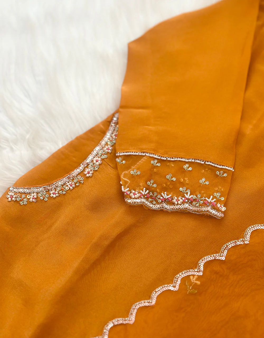 Tissue Silk Ready to Wear Kurti Set with Organza Dupatta β Timeless Grace & Luxury β¨ - Image 7