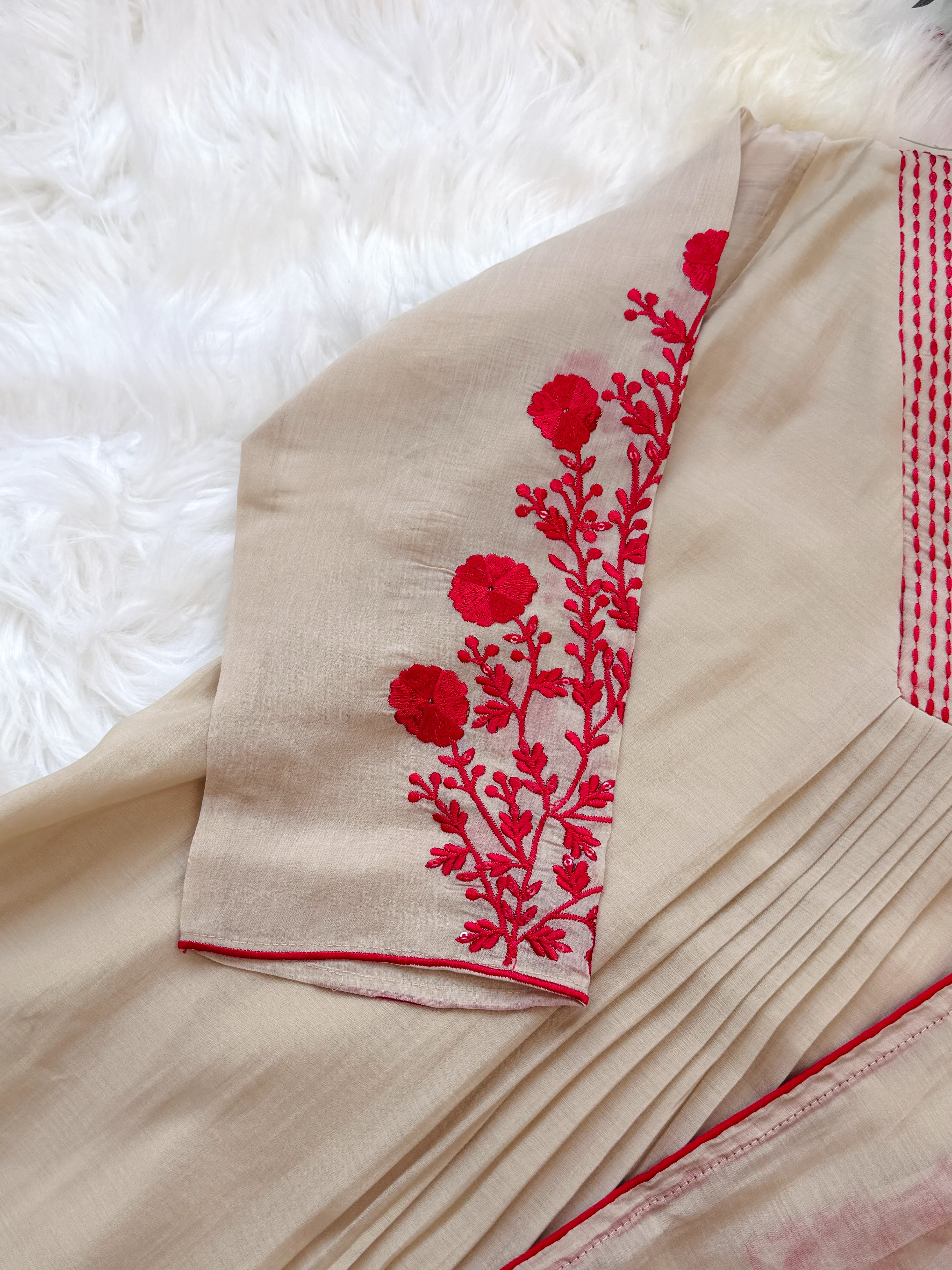 Glass Chanderi Embroidered Anarkali Set - Image 5