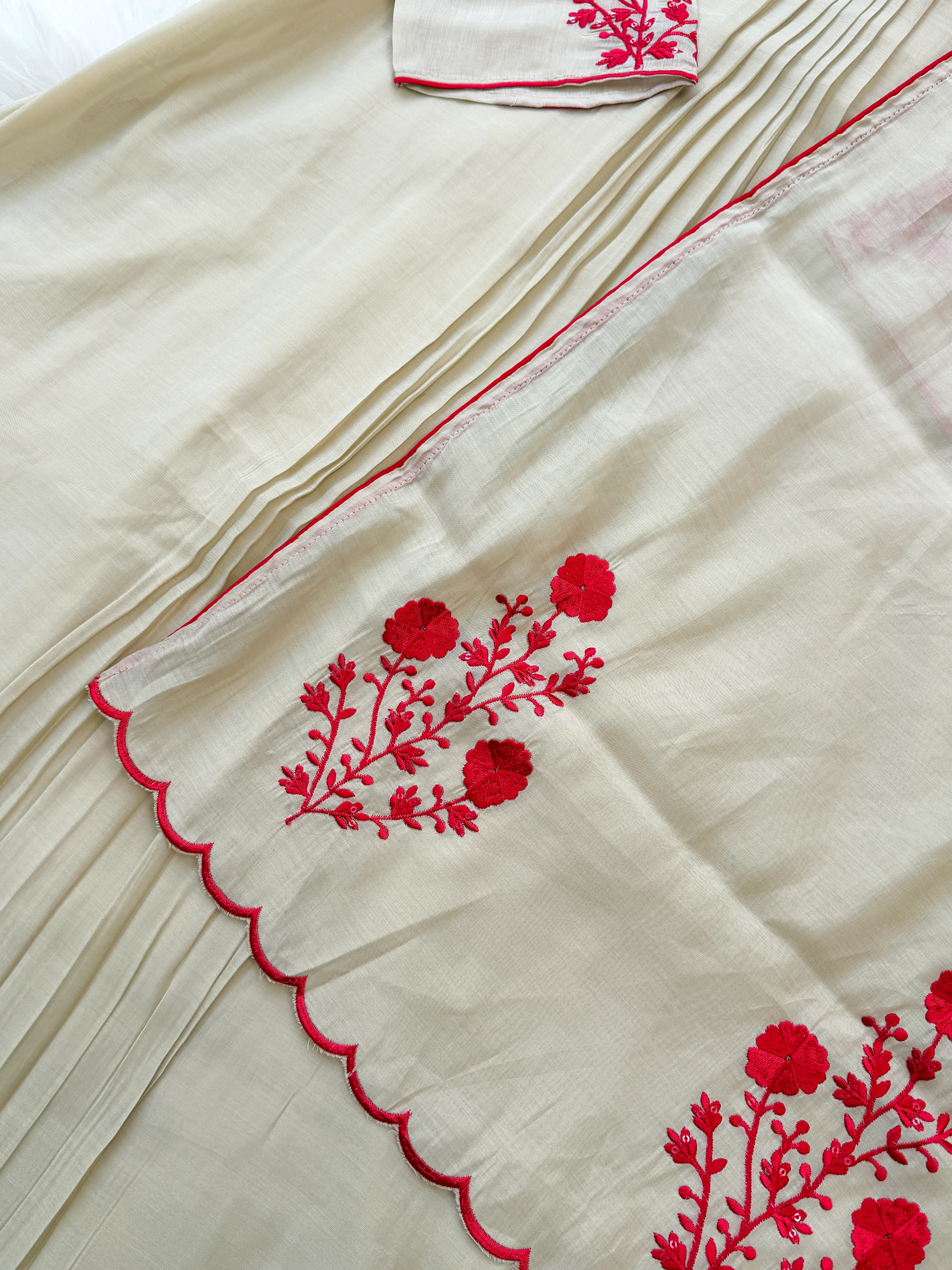 Glass Chanderi Embroidered Anarkali Set - Image 7