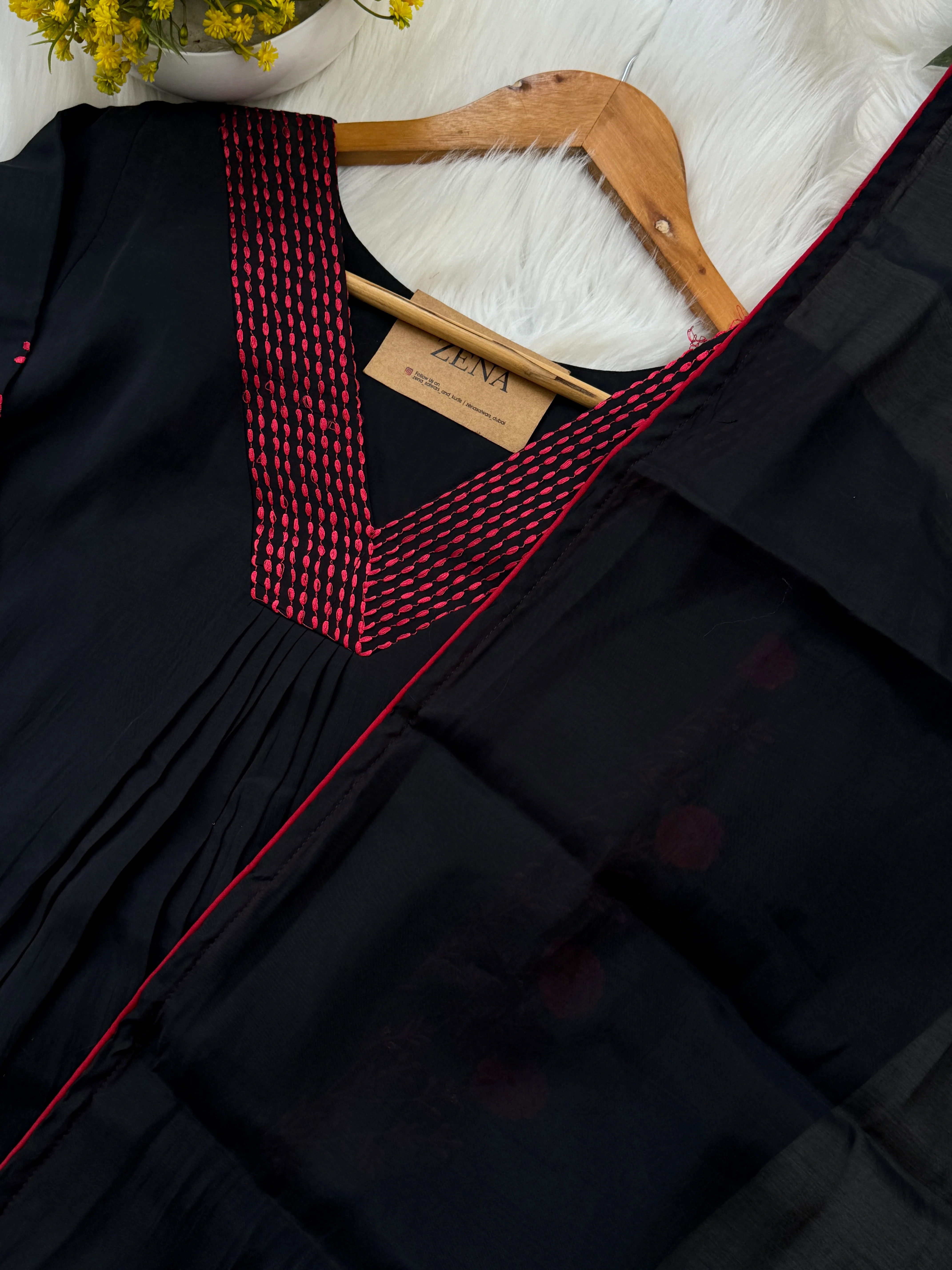 Glass Chanderi Embroidered Anarkali Set - Image 5