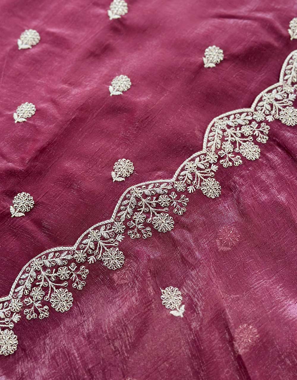 Unstitched Shimmer Silk Party Wear Suit β Glamorous Elegance & Luxe Appeal β¨ - Image 4